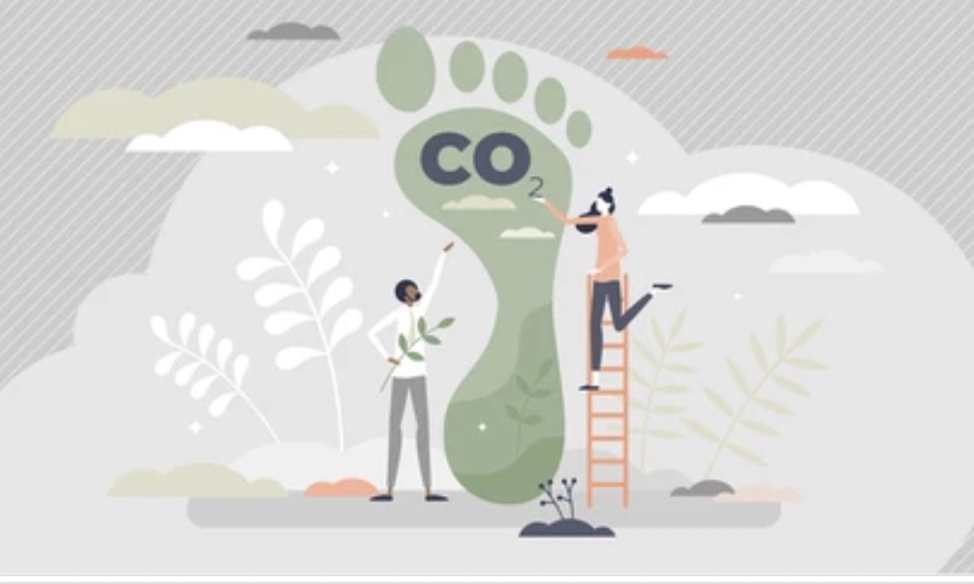 showing CO2 carbon footprint
