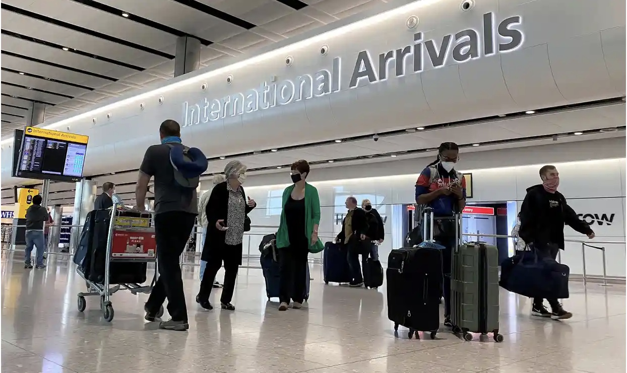 Showing passengers at International Arrivals