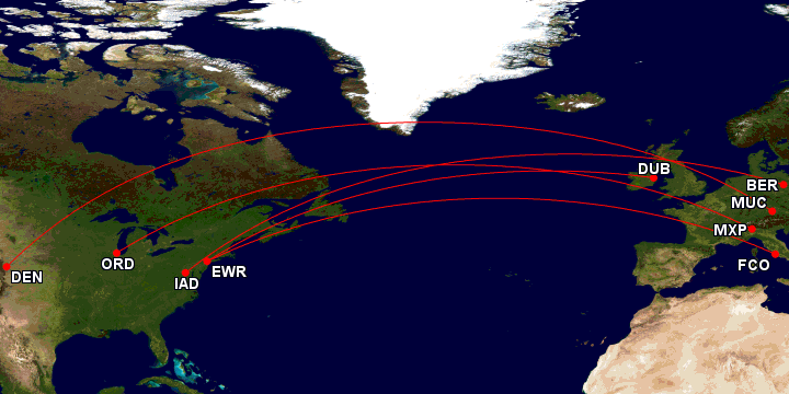 United new routes | © GCMap