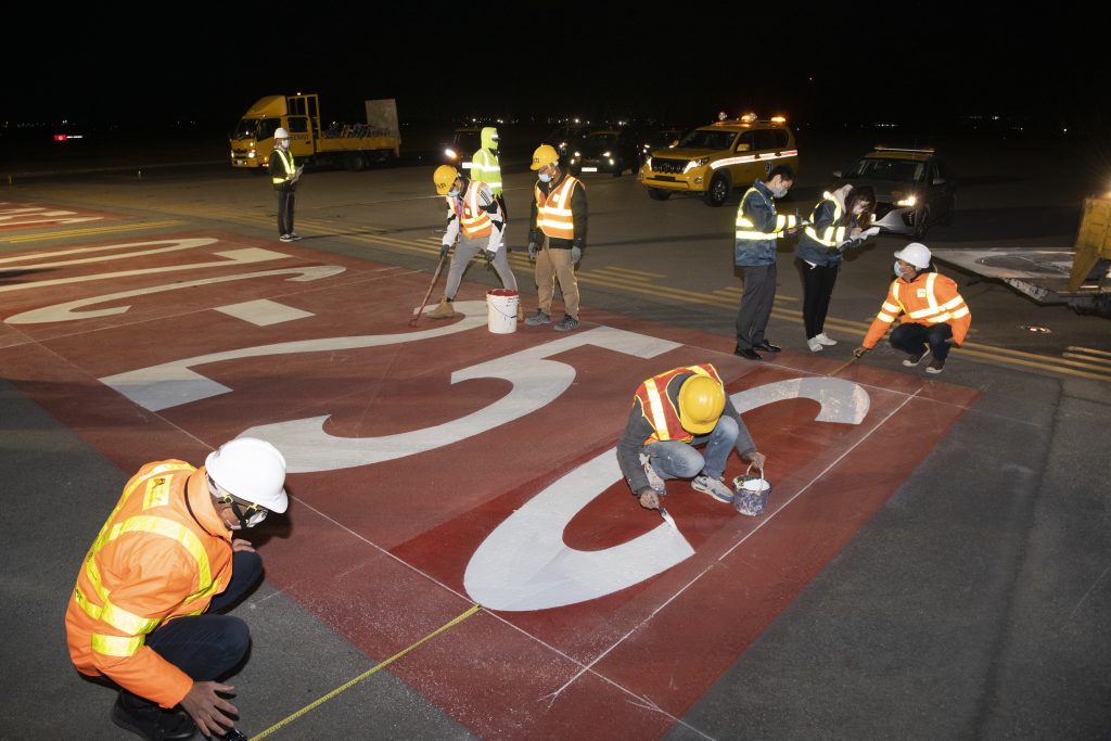 Representative from Airport Authority and Civil Aviation Department conducted the final inspections of the runway. (Source: Airport Authority, Hong Kong).