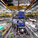 Aircraft being manufactured at Boeing's Everett factory in the US