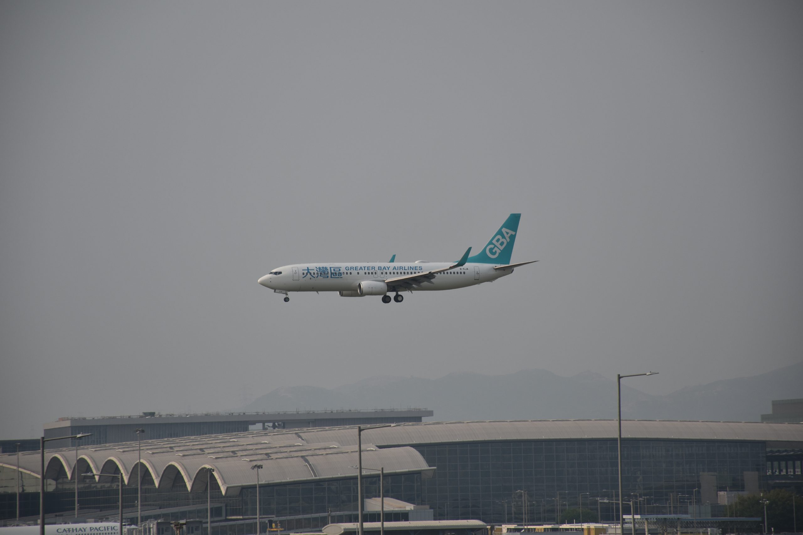 Greater Bay Airlines HGB3920, arriving Hong Kong International Airport