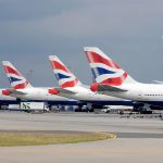 British Airways aircraft lined up at Heathrow Terminal 5