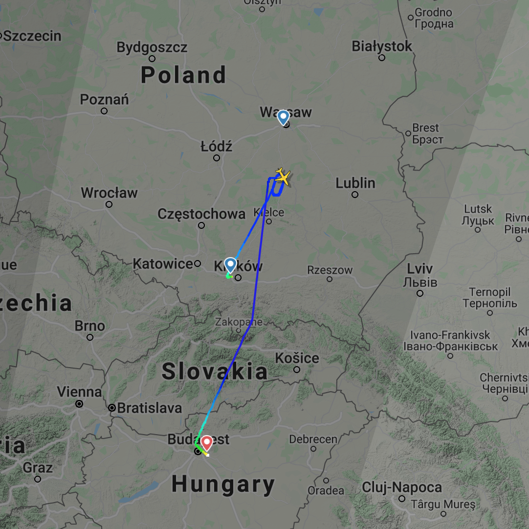Domestic Polish Airlines Flight Diverts Internationally © Flight Radar