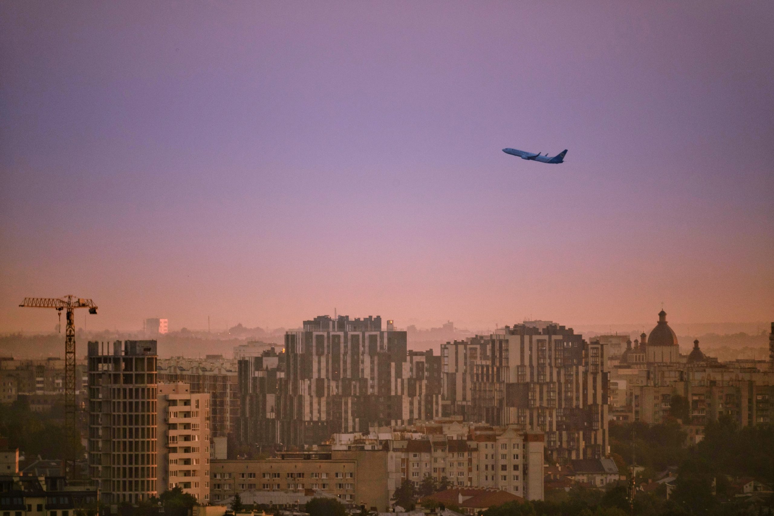 Aircraft takes off over Lviv
