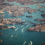 Sydney harbour aerial view