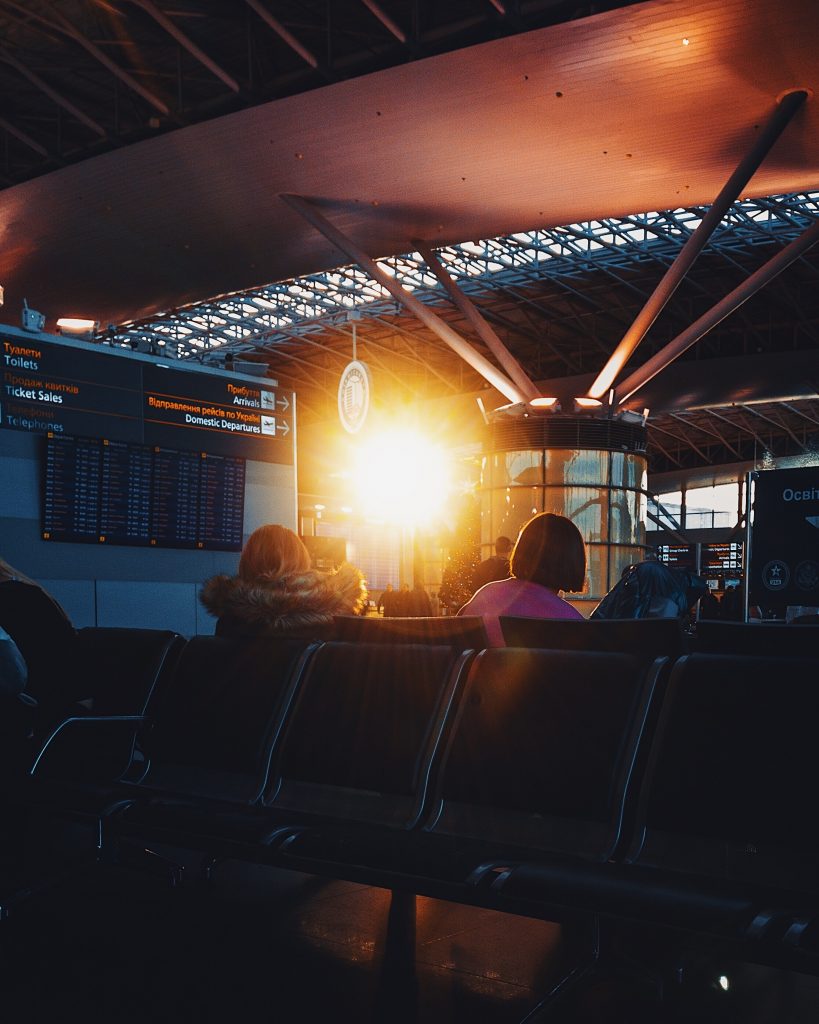 Inside Boryspil International Airport terminal