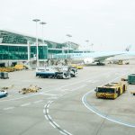 Incehon Airport with Korean Air plane