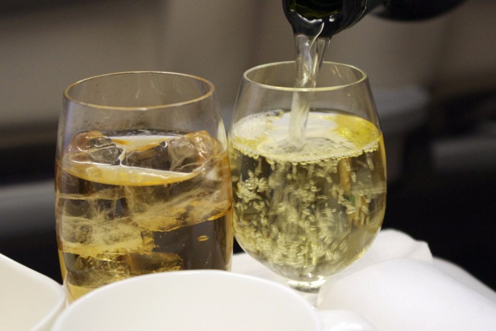 alcoholic beverage offered on southwest business fare