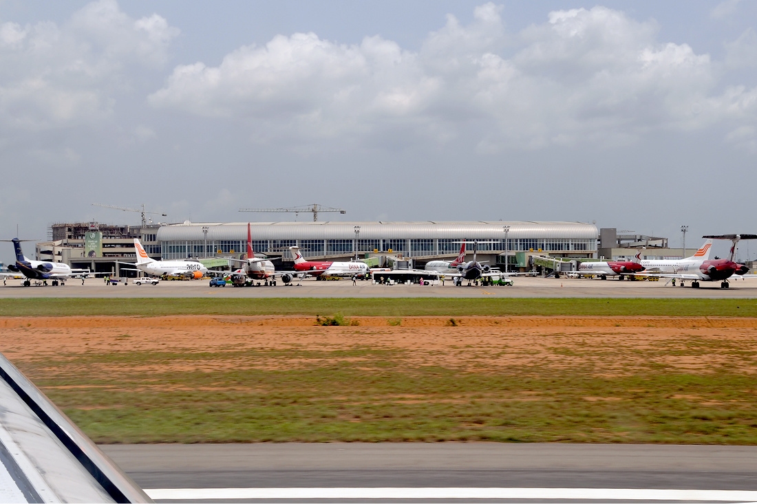 Domestic airlines at Lagos Airport in Nigeria