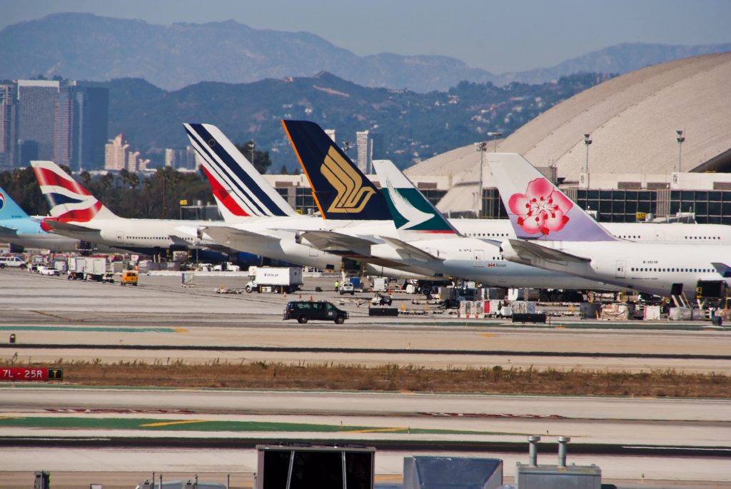 Aircraft parked at LAX