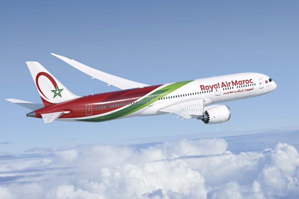 royal air maroc plane in flight