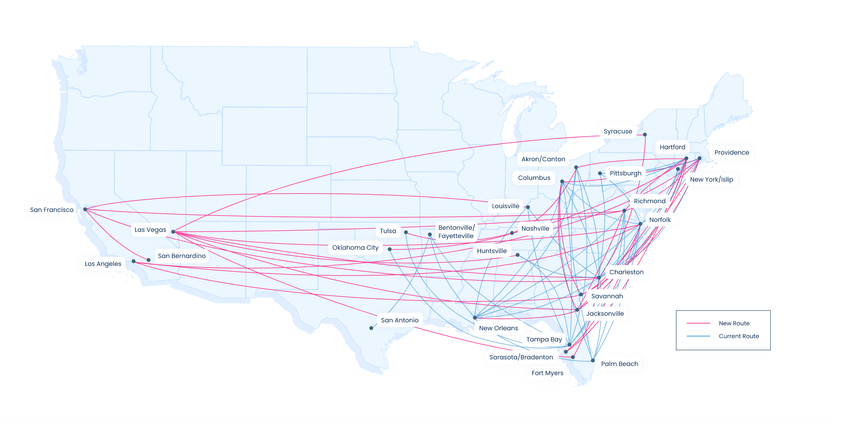 Breeze Airlines Route Map Breeze Airways Adds 35 New Routes Travel Radar