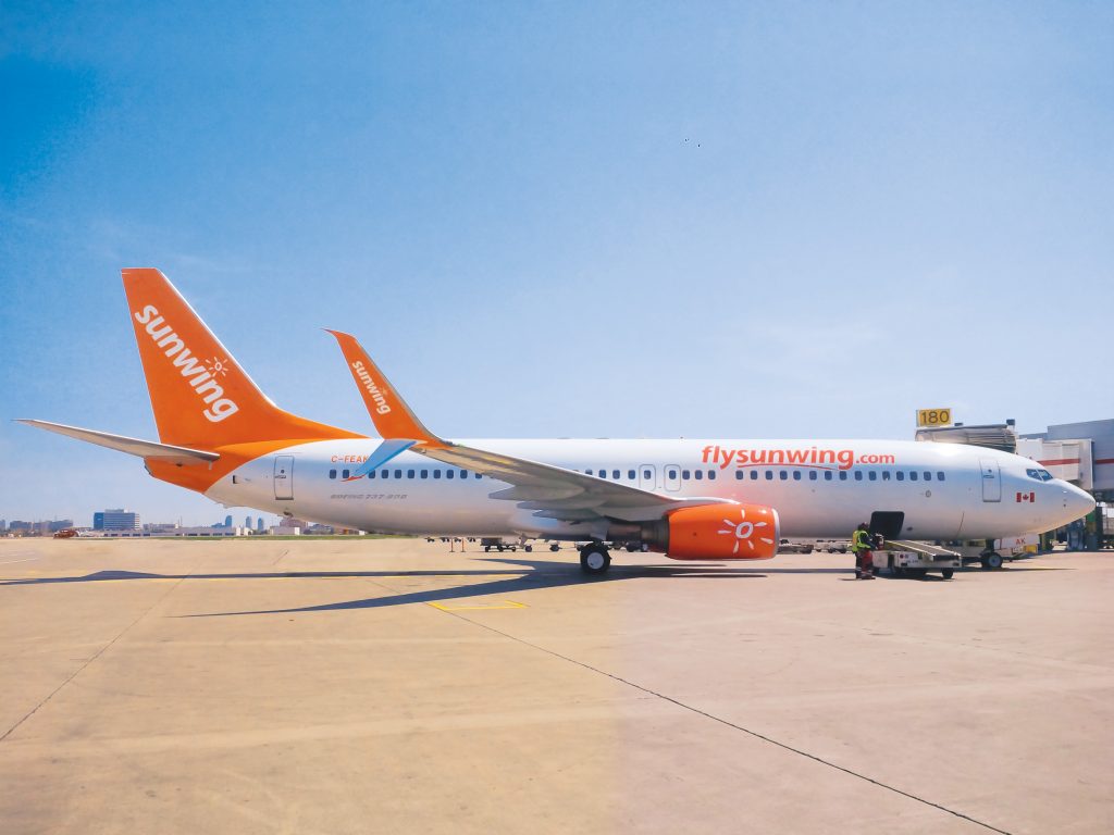 Sunwing Boeing at Toronto Airport
