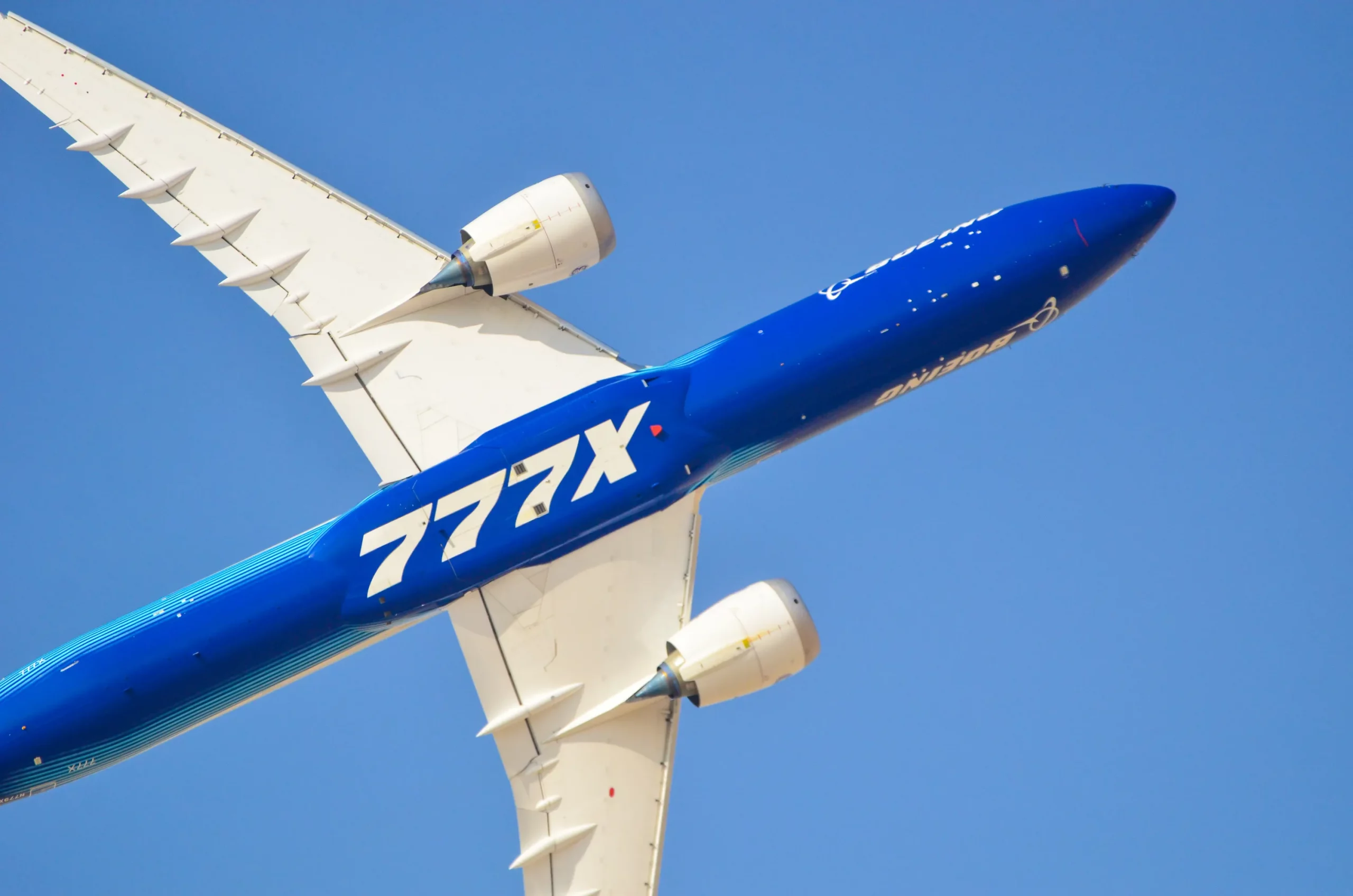Boeing 777X aircraft airborne