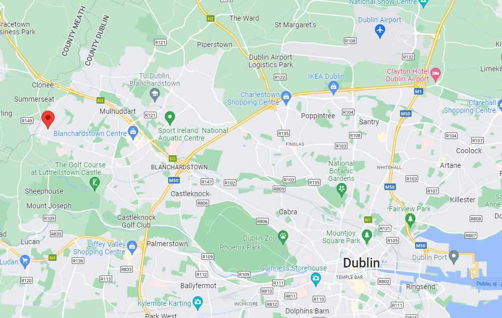 map of ongar and dublin Airport