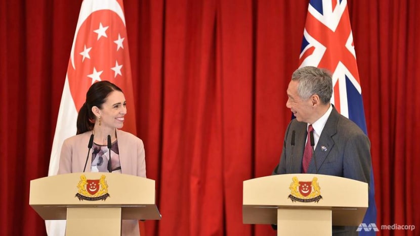 New Zealand and Singapore Prime ministers Jacinta ardern and Lee Hsien Loong press conference 2019
