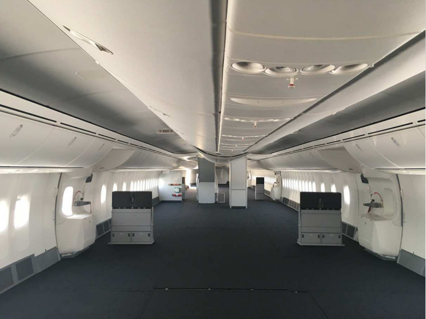 boeing 747-8 unfinished interior