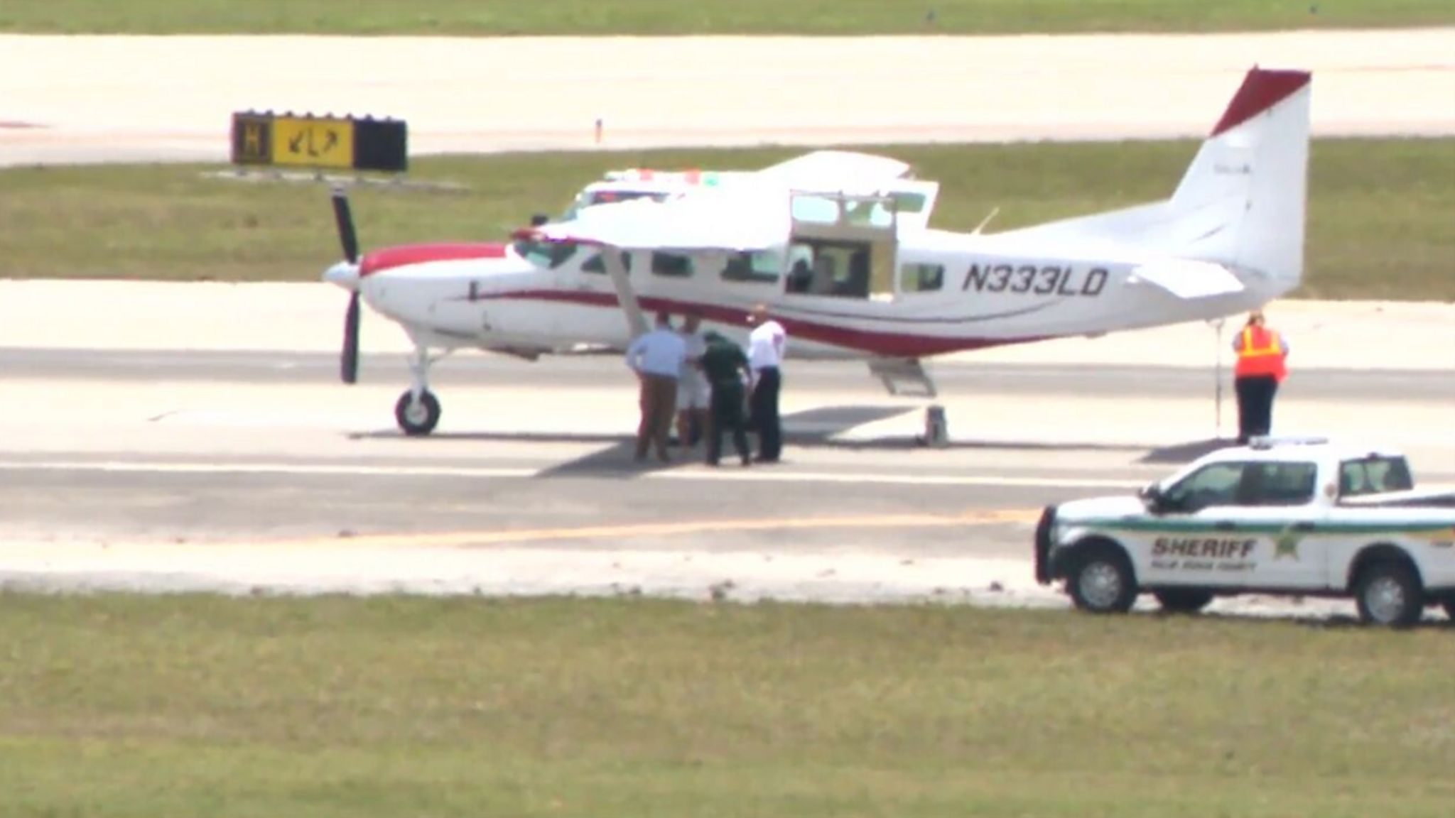 Passenger lands plane