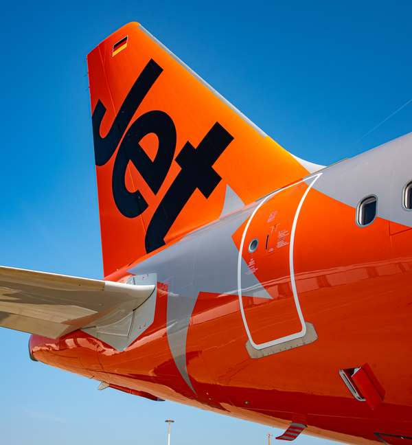 Jetstar's A321LR new livery tail