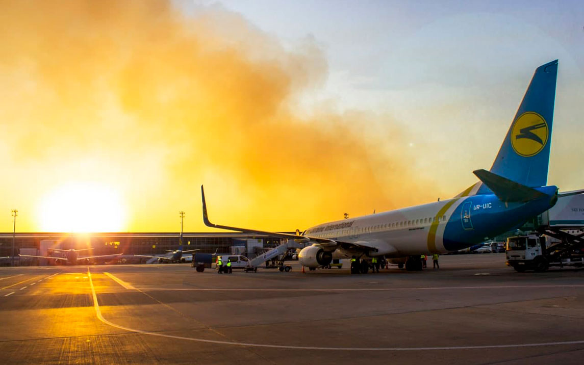 Ukraine Internaional Airlines plane on the ground taken from its website