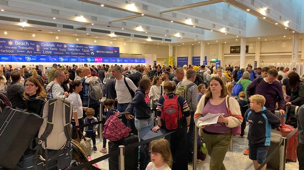 Queues at Gatwick Airport