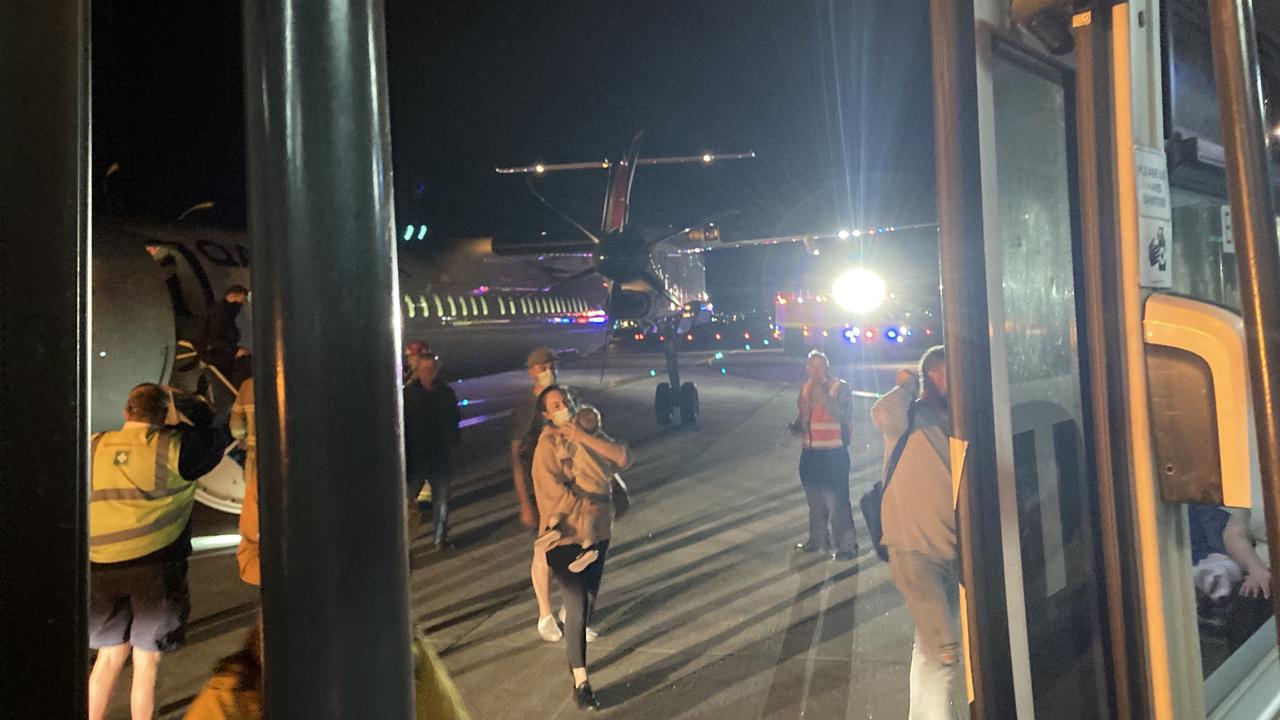 Qantas Link flight to tamworth from Sydney sits on the tarmac after emergency landing