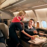 Qantas in flight meal service