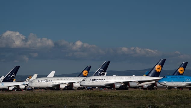 Lufthansa A380s at Teruel Airport