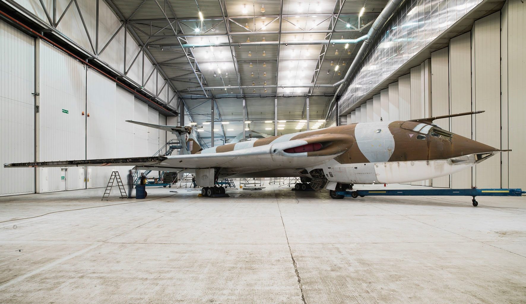 The only remaining Handley Page Victor aircraft has been reassembled and displayed at the Imperial War Museum Duxford, following its five-year restoration.