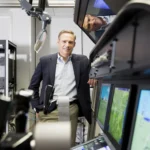 Kelly Ortberg, then CEO of Rockwell Collins, at the company's production facility in in Manchester, Iowa, in 2016. Boeing has tapped Ortberg to be its new CEO, effective next month