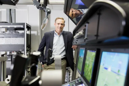 Kelly Ortberg, then CEO of Rockwell Collins, at the company's production facility in in Manchester, Iowa, in 2016. Boeing has tapped Ortberg to be its new CEO, effective next month