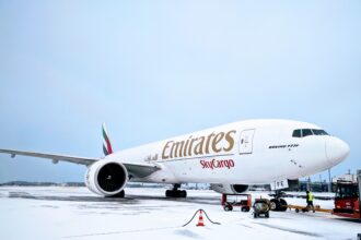 the Emirates SkyCargo EK9370 on snow