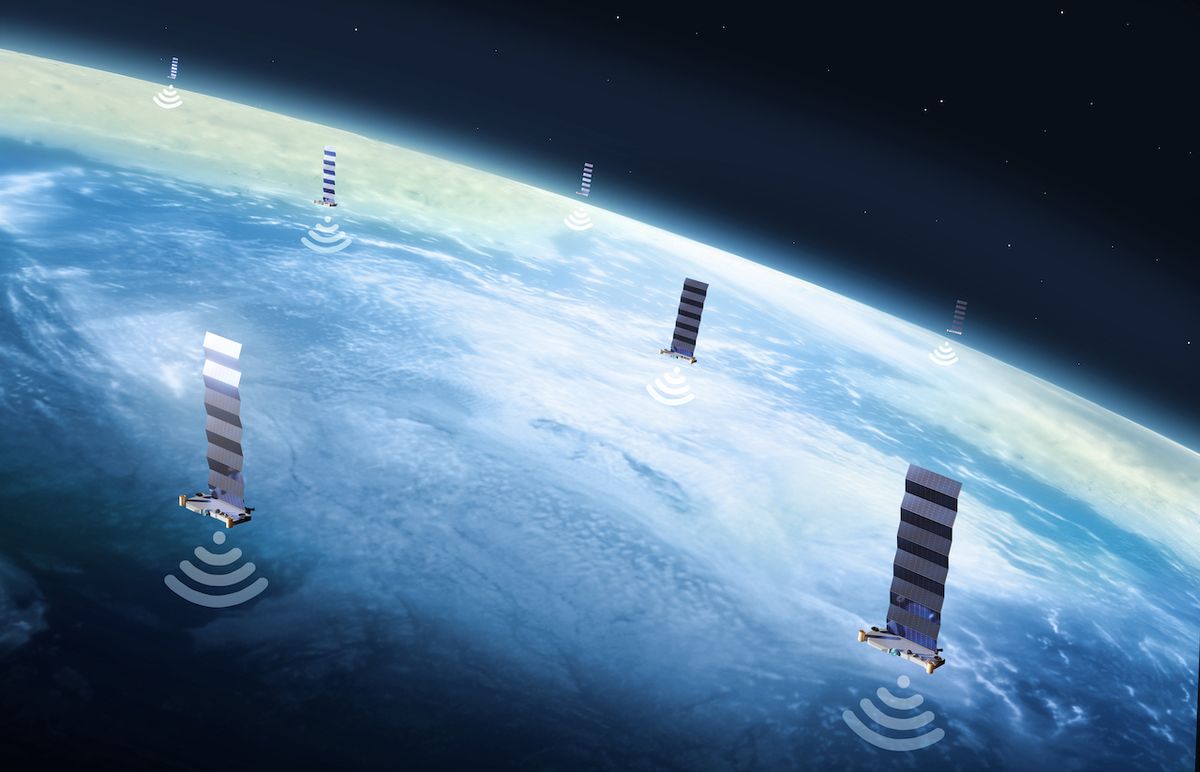 Starlink satellites, illustration