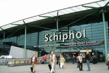 The entrance to Schiphol Airport