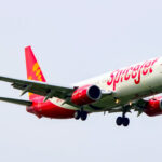 SpiceJet aircraft flying.