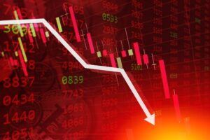 A picture demonstrating a falling stock price. 