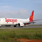A cinematic photo of one of SpiceJet's aircrafts