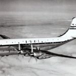 Boeing 377 Starcruiser in flight.