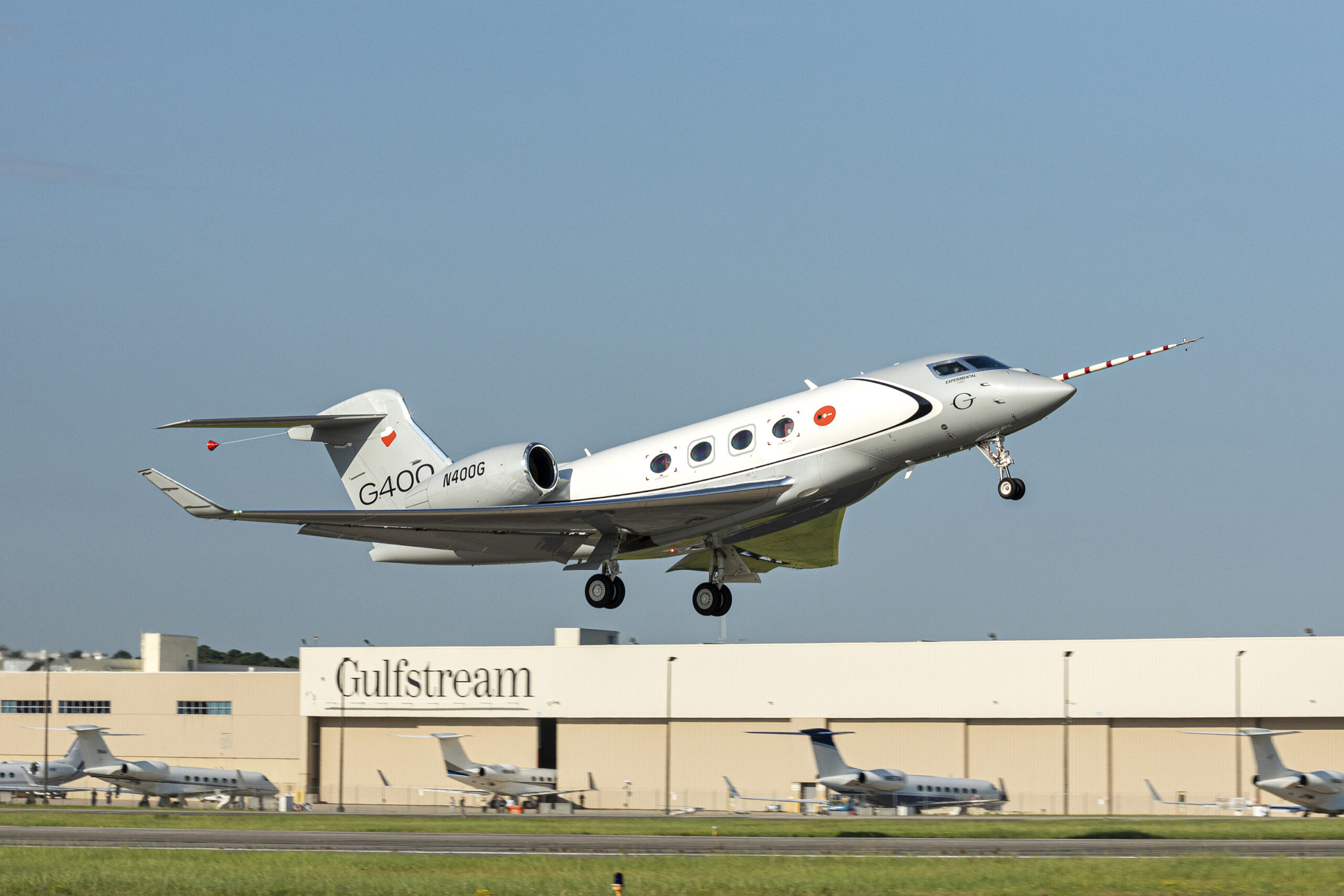 Gulfstream Private Jet taking off from Gulfstream Headquarters 