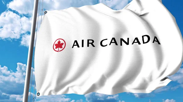 The image of a waving flag with Air Canada logotype.