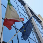Flags of Italy and the EU