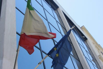 Flags of Italy and the EU