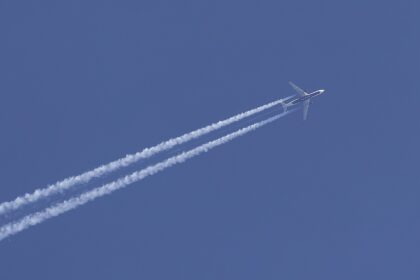 An aircraft in the sky