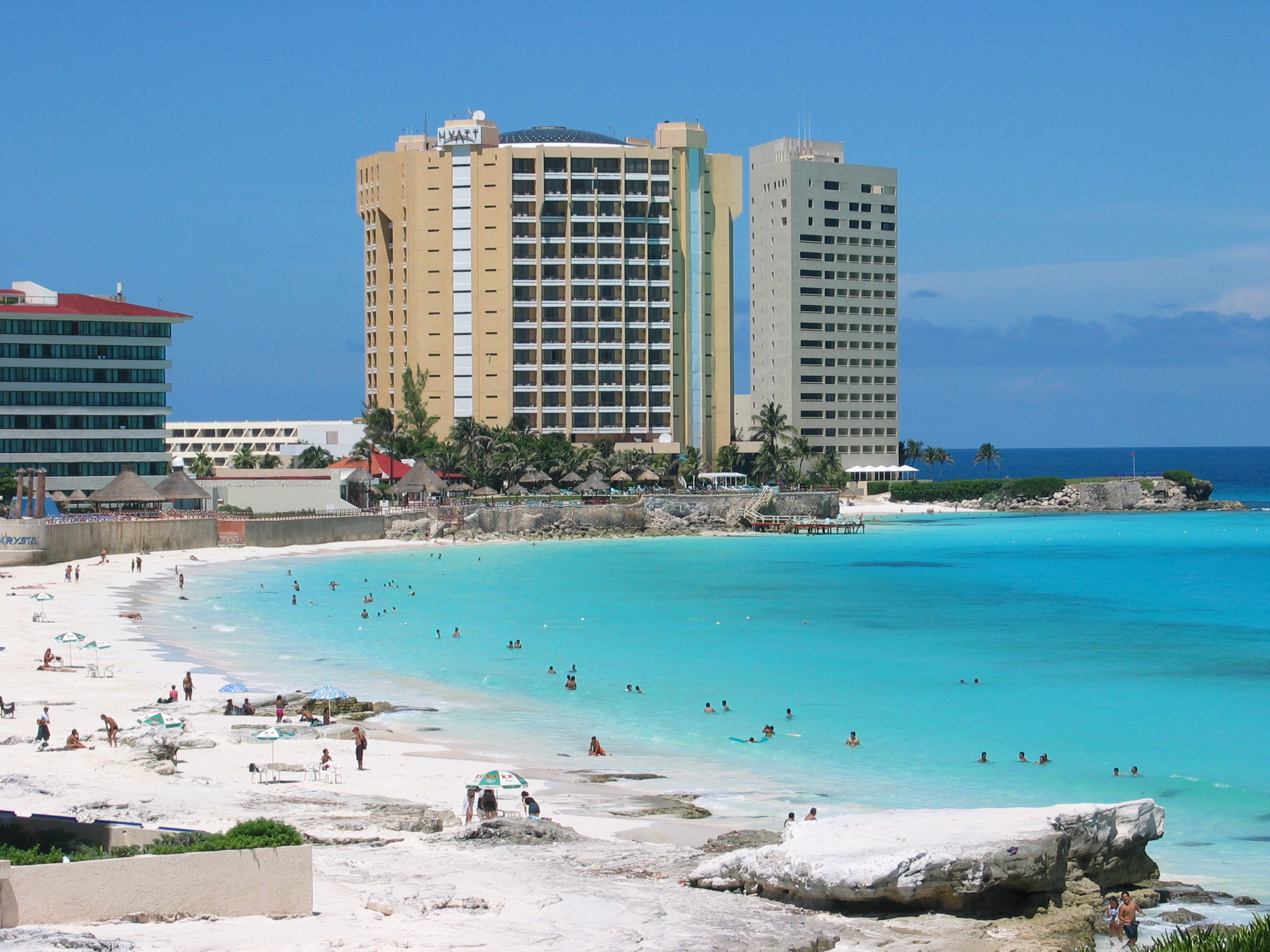 The beach in Cancún, México.