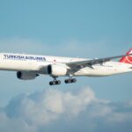 Turkish Airlines aircraft flying in the air