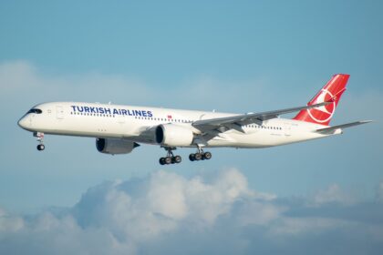 Turkish Airlines aircraft flying in the air