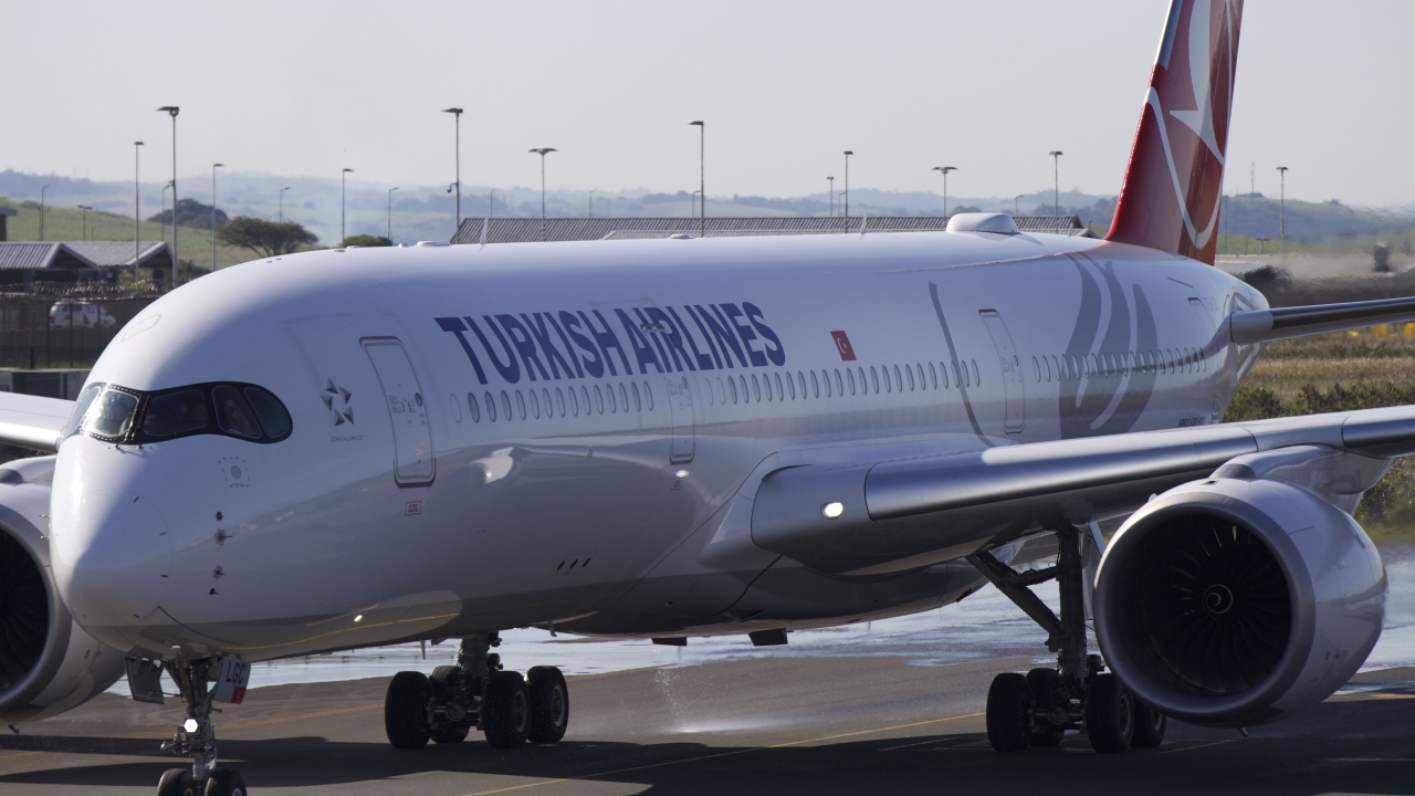 Turkish Airline aircraft on a tarmac