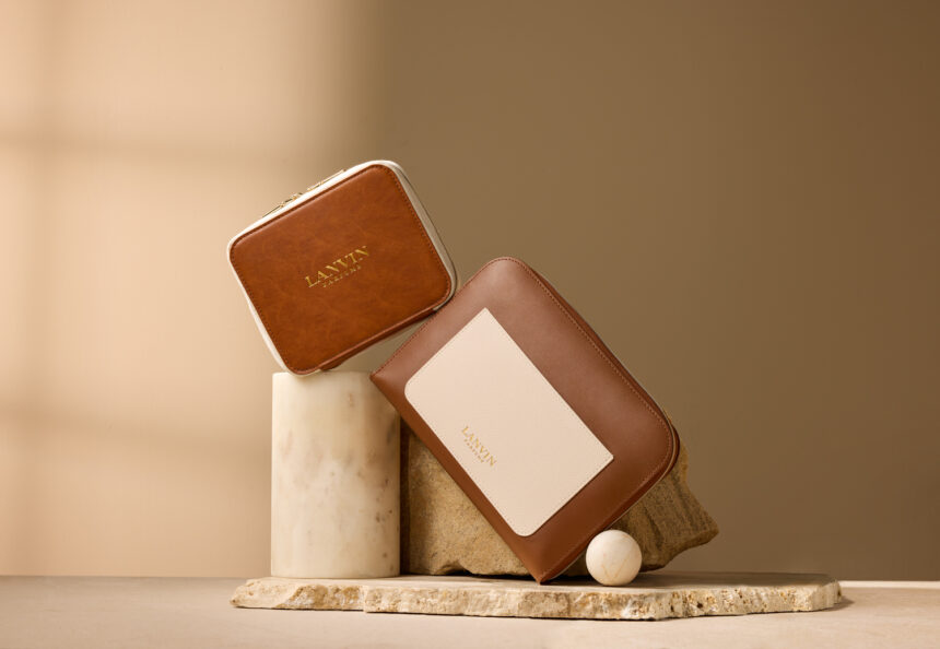 Photo of the cream coloured Lanvin amenity bags