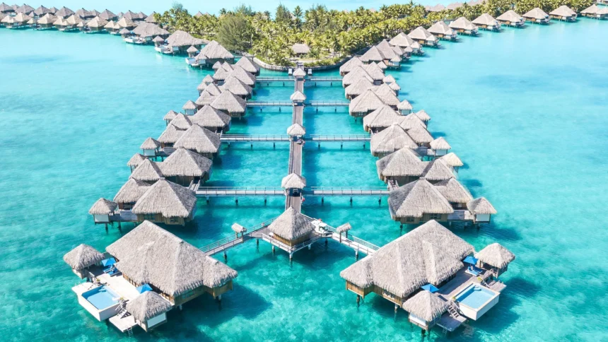 St. Regis Bora Bora Resort aerial view